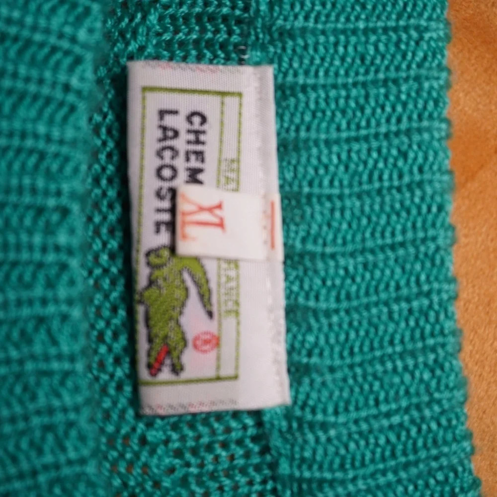 Lacoste Mens Light Green Chemise Crew Neck Vintage Long Sleeve Sweater Size XL - Picture 9 of 9